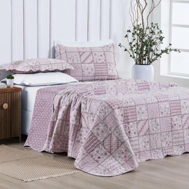 Imagem de Cobre leito Colcha Estampada Casal Dupla Face estampada 3p - Nathalia 