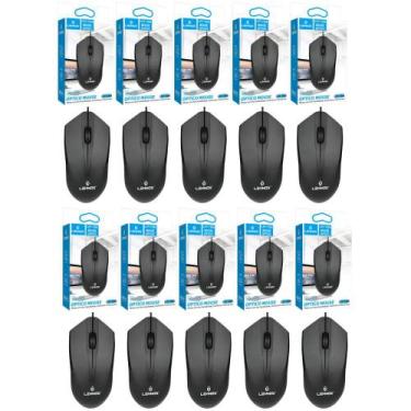 Imagem de Kit 10 Mouse Usb Optico 1600dpi 3 Botões Pc Notebook Preço de Atacado 