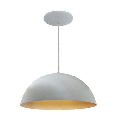 Imagem de Luminária Pendente Meia Lua 34cm Com Interior Cobre Com Fiação 110/220
