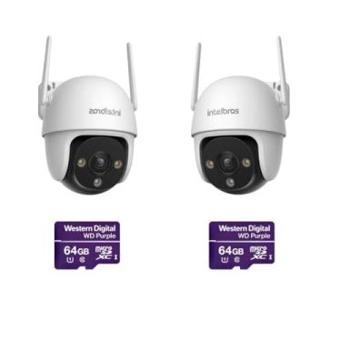 Imagem de 2 Câmeras wifi 360 Smart IM7 S Full Color Intelbras + 2 Cartões SD Purple 64GB