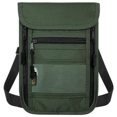 Imagem de sundee Carteira de pescoço de viagem com zíperes duplos, suporte de passaporte com bloqueio de RFID e alça de pescoço ajustável para homens e mulheres para manter dinheiro, cartões de crédito e