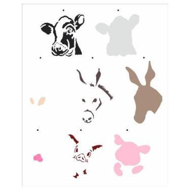 Imagem de Stencil Pintura Country Brasil Animais I 2957 20x25 Opa