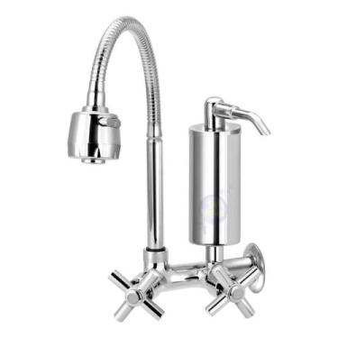 Imagem de Torneira Gourmet Com Filtro Cozinha Parede Metal Del Metais