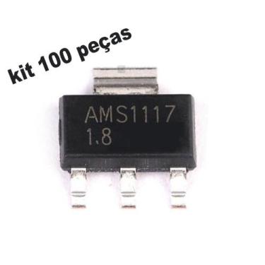 Imagem de Ci Ams1117 1.8V Smd Step down AMS 1117 Lm1117 arduino Kit 100 Peças 1,