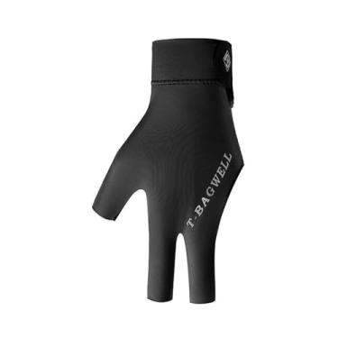 Imagem de Vaveren Luva de bilhar com 3 dedos para mão esquerda, luvas de dedos separados, antiderrapante, luva de sinuca para prática de jogos esportivos internos, Preto