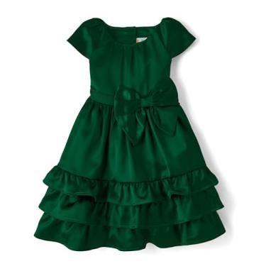 Imagem de Gymboree Vestidos femininos de tamanho único e manga curta para ocasiões especiais, Floresta verde, 12