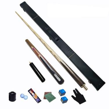 Imagem de Taco de sinuca de madeira de freixo de 147 cm, taco de sinuca, taco de sinuca profissional para esportes de mesa de sinuca, bar de bilhar de madeira (I taco de sinuca + acessórios + caixa de tacos, 10