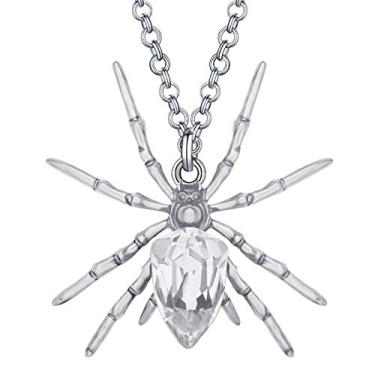 Imagem de DALANE Colar de aranha banhado a ouro banhado a prata com strass, pingente, insetos, joias, presentes para mulheres, berloques, 36mm x 35mm, Zinco, Strass