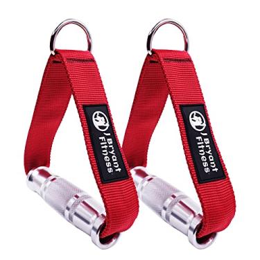 Imagem de J Bryant Cabos de máquina de fixação para máquina de polia Cabo de metal resistente Cabo D Punho de liga de alumínio Punhos de treino duráveis Polia Sistema de Pulldown LAT