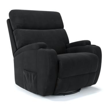 Imagem de Poltrona do Papai Reclinável Elétrica Massageadora em Suede - Modelo Imperial Damie (Preto)