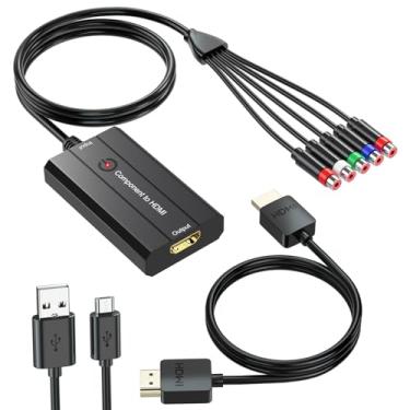 Imagem de Conversor componente fêmea 1080p para HDMI, conversor YPbPr para HDMI para NGC/Wii/PS2 para exibição em HDTVs (apenas para jogos PS2 480i, não para jogos PS1 240P)