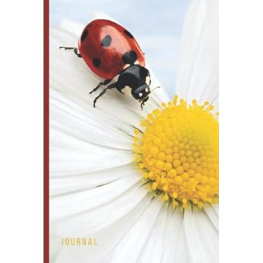 Imagem de Journal: Red Ladybug on White Daisy Flower Cover/Ruled 6x9 Small Composition Notebook for Writing/Blank Lined Paper Book/Cute Card Alternative/Gift for Journal Lovers and Writers