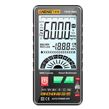 Imagem de 616 Smart Digital Multimeter Auto Range 6.000 Counts NCV Universal Meter True RMS Handheld Multifunctional Tester Voltímetro Amperímetro com Retroiluminação Lanterna AC/DC Tensão e Resistência