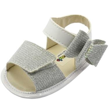 Imagem de Sandalia Bebê Menina Laço Conforto (Branca/Prata, BR, Bebê, Numérico, 18)