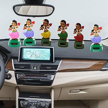 Imagem de Figura de Dança Havaiana Solar Brinquedo de Painel de Carro Adorável Com Painel Solar Balançando Cabeça Boneca Brinquedo de Figura de Dança para Quarto Mesa de Família Apresenta