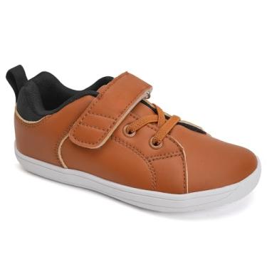 Imagem de WateLves Tênis de uniforme de couro para meninas e meninos largos descalços largos para meninos e meninas, tênis leves e minimalistas, Marrom, 16