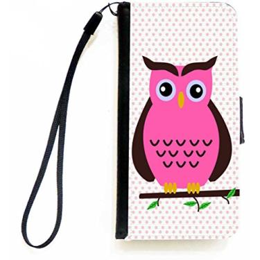 Imagem de Rikki Knight Capa carteira flip rosa e marrom com aba magnética para Apple iPhone 5c