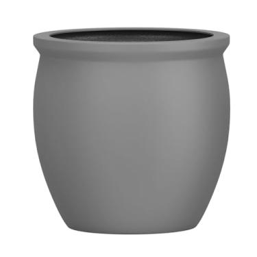 Imagem de Vaso Vietnamita Fibra De Vidro Caribe M 38cm Decorativo (Cinza Fosco)