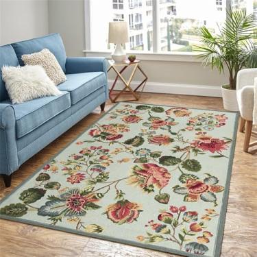 Imagem de HJZSZX Sala de estar Tapete Country Pastoral Quarto Cabeceira Tapete Macio Casa Sofá Mesa de Centro Área de Lazer Tapete de Pelúcia, QH2073, TD, 200X200CM