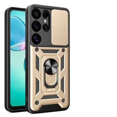 Imagem de LTLMYDAM Capa antiqueda para Samsung Galaxy S25 Ultra/S25 Plus/S25, capa deslizante com tudo incluso para câmera com suporte de anel com sucção magnética de veículo, dourada, S25 Plus