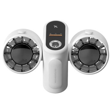 Imagem de Ventilador de resfriamento pequeno de cintura com cabeça dupla, ventilador portátil pequeno, ventilador de acampamento com iluminação, display digital inteligente, mini ventilador de mesa para