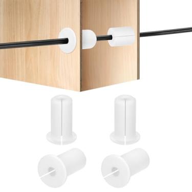 Imagem de HiPicco 4 peças de ilhós de parede para cabos, cabo de silicone de 9,5 cm, bucha de parede, alimentação, kit de roteamento, acessórios, cabo de parede, passagem, para Ethernet com orifício de 7 mm,