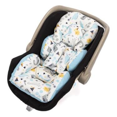 Imagem de Capa colchão para Bebê Conforto fofinho (dino azul)