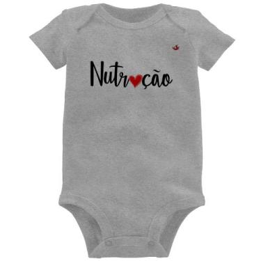 Imagem de Body Bebê Nutrição por amor - Foca na Moda, Cinza, P