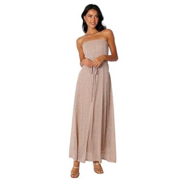 Imagem de Petal & Pup Vestido longo feminino Farley sem alças, Listra de ouro rosa, PP