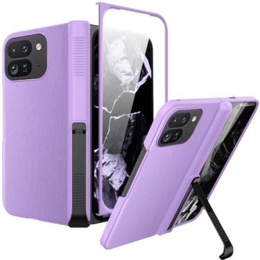 Imagem de NINKI Capa dobrável compatível com Google Pixel 9 Pro com proteção de dobradiça, capa dobrável para Pixel 9 Pro com protetor de tela, suporte invisível, capa de borracha antiarranhões para Google