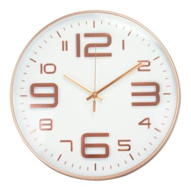 Imagem de Relógio De Parede Moderno Grande Cozinha Rosê Gold - 34cm