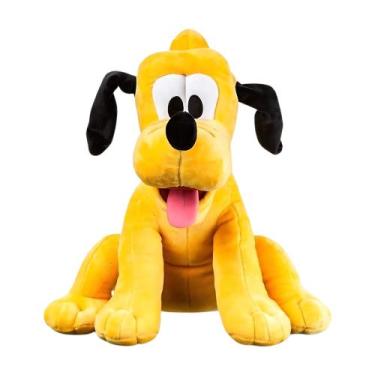 Imagem de Pelúcia Pluto Amarelo 30cm C/ Mecanismo Orelhas Abre e Fecha Multikids