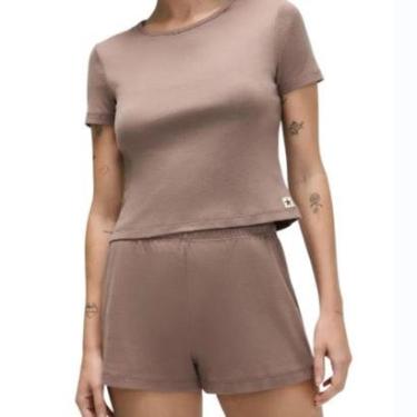 Imagem de Pijama Feminino Hering MC Malha Curto Marrom - 7CXX HMVEN-Feminino