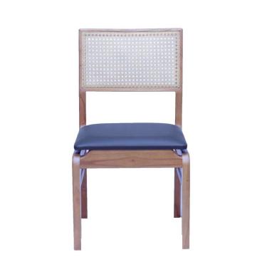 Imagem de Cadeira Modelo Apache Madeira Maciça Cinamomo Estofada Encosto Em Palha Portuguesa