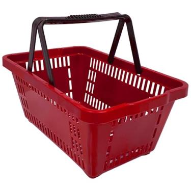 Imagem de Kit 5 Cesta Cestinha De Compras Reforçada Para Supermercado Mercado Loja(Vermelho)