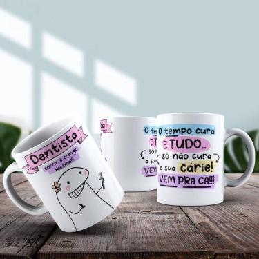 Imagem de Caneca De Porcelana 325ml Flork Profissões Feminino Dentista