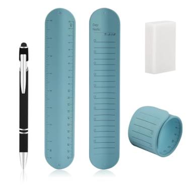 Imagem de 1PCS Reusable Waterproof Silicone Memo Wristband,Erasable Writing Bracelet with Pen Eraser,Wearable Notepad for To-Do Lists,Study Task Planning（Blue)