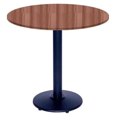 Imagem de Mesa Zeta Ferro Preto 75 cm (Alt) Disco Redondo Tampo MDP Redondo 80 cm (Larg) x 2,50 cm (Alt) Walnut