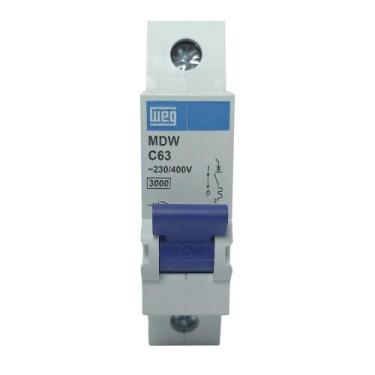 Imagem de Disjuntor termomagnetico mini mdw-c 63a unipolar - cod 10076461 - WEG