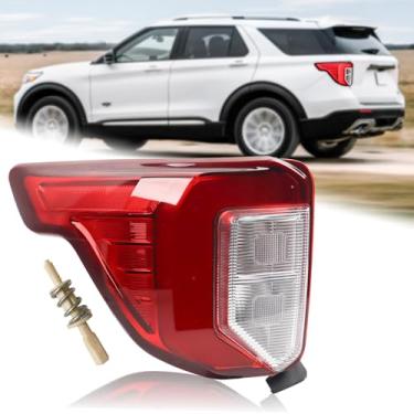 Imagem de Duolctrams Luz traseira tipo EUA com parafuso de plástico com rosca de montagem de lâmpada traseira compatível com Ford Explorer 2020-2023 lado esquerdo do motorista LB5Z13405F FO2800275