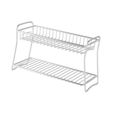 Imagem de Bothyi Counter -prateleira de cozinha Stand de cozinha armazenamento de condimento 2 de camada de camada prateleira de caneca de rack para gabinete, 32cmx12.5cmx18.5cm