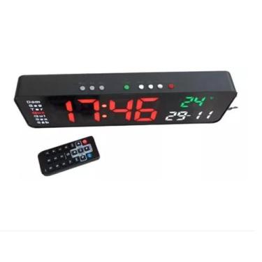 Imagem de Cronômetro e Relógio led controle remoto-vermelho c/verde - telintec