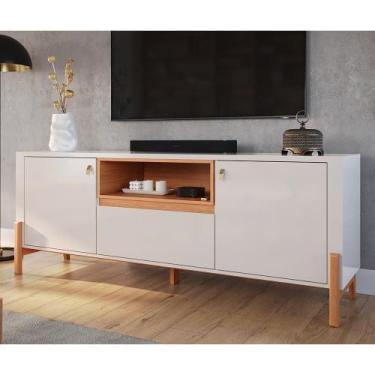 Imagem de Rack para TV 70" Gliss Lukaliam Móveis 1,83m com 1 Gaveta e 2 Portas, 