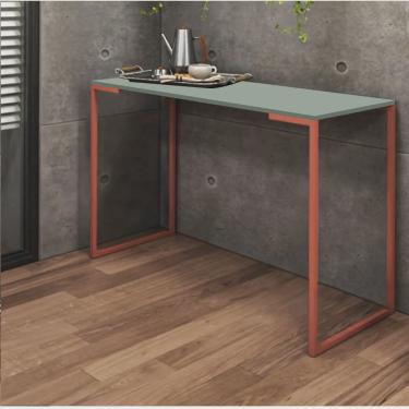 Imagem de Aparador Buffet 90cm Stan Industrial Office Cantinho do Café Ferro Bronze mdf Verde Oliva - Ahz Móveis