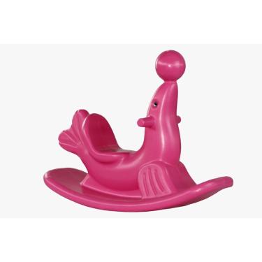 Imagem de Gangorra Infantil Foca Rosa Para Crianças e Bebês