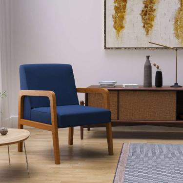 Imagem de Poltrona Ottawa Linho Azul Marinho