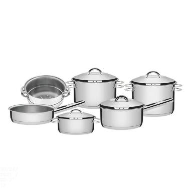 Imagem de Jogo De Panelas Tramontina Solar Em Aço Inox Fundo Triplo 6 Peças Tramontina