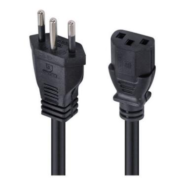 Imagem de Kit 2 Cabo De Força Energia Tripolar 1,2m Uso Pc Monitor Nf
