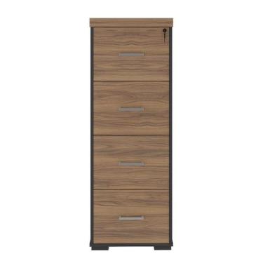 Imagem de Armário Arquivo para Escritório c/ Tampo Tamburato 4 Gavetas - Artany,