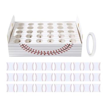 Imagem de SiaBiced ETILIONAL de CONE de CONE de FESTO Decoração de casamento decorativo com 30 papéis de cone de conexão Caixa de suporte para engajamento de férias, Beisebol